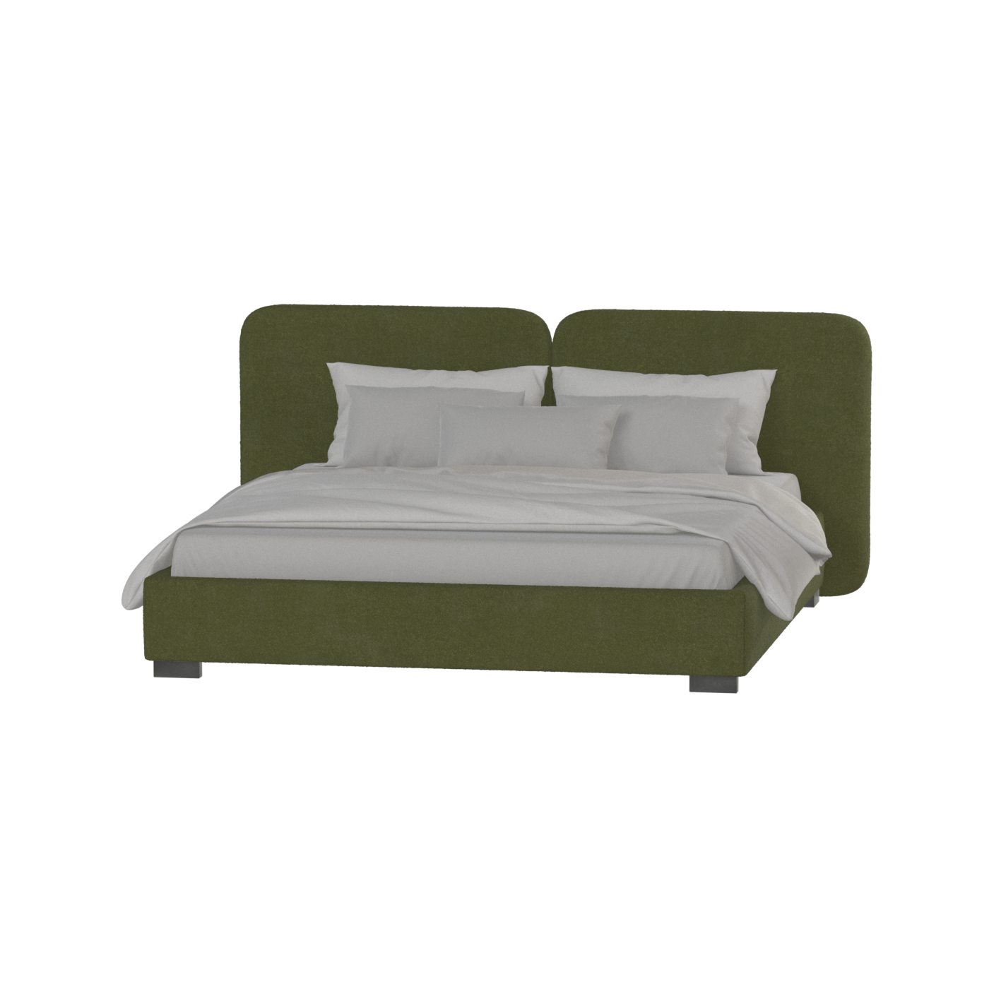 Chloe Upholstered Double Bed in Soft Woven Fabric