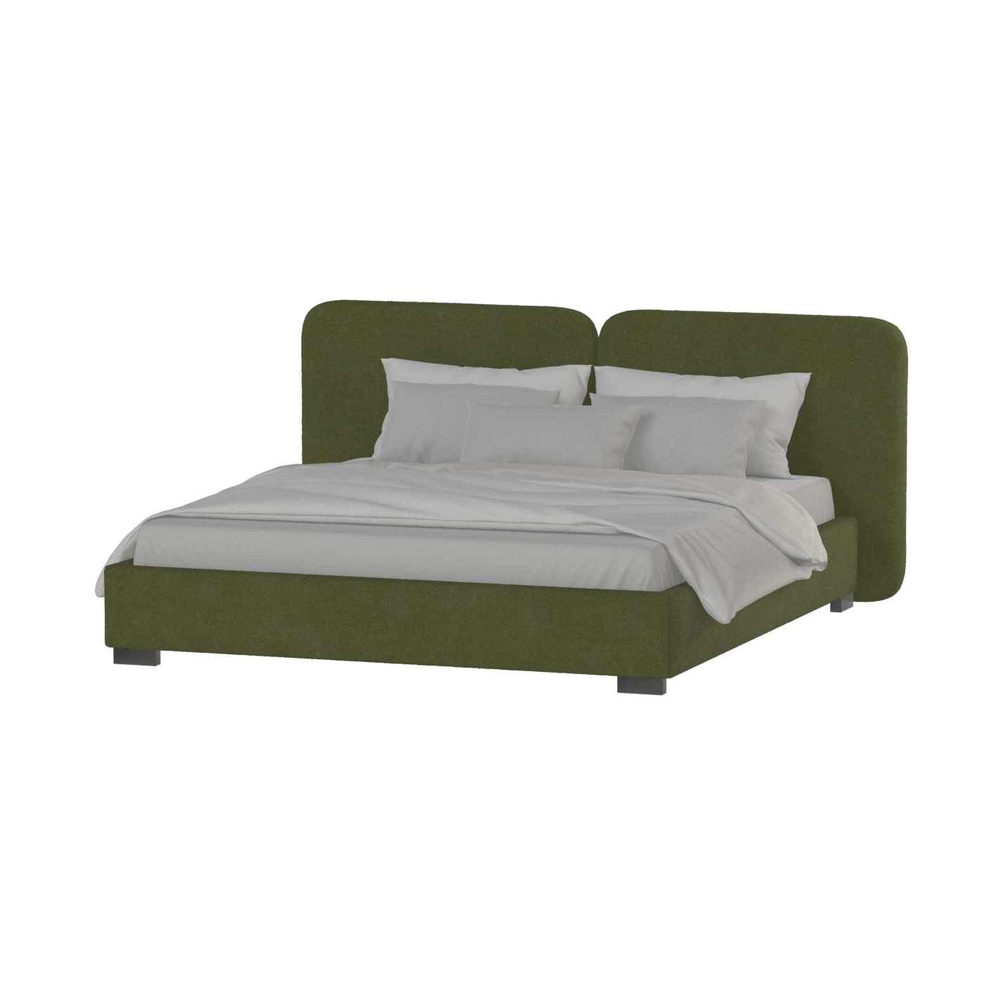 Chloe Upholstered Double Bed in Soft Woven Fabric