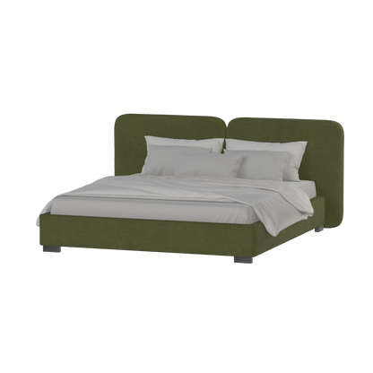 Chloe Upholstered Double Bed in Soft Woven Fabric