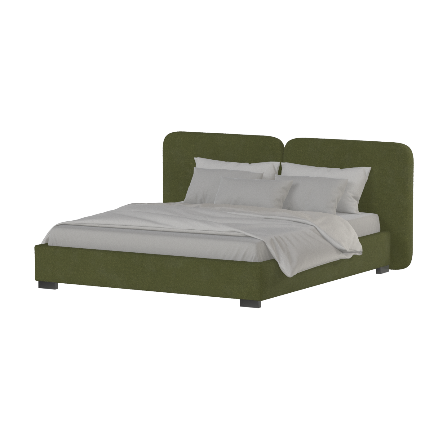 Chloe Upholstered Double Bed in Soft Woven Fabric