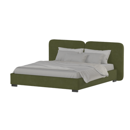 Chloe Upholstered Double Bed in Soft Woven Fabric