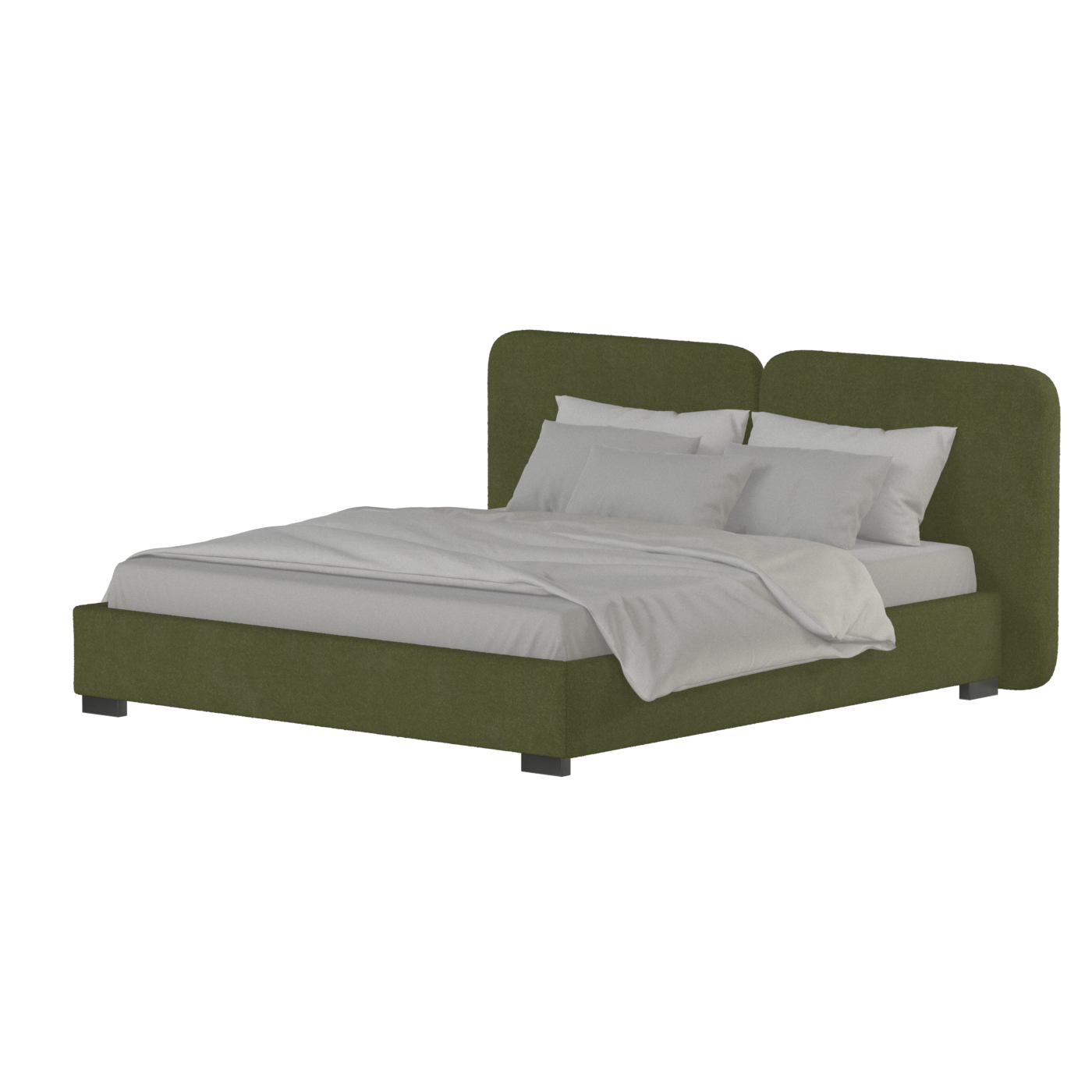 Chloe Upholstered Double Bed in Soft Woven Fabric