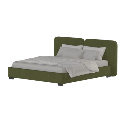 Chloe Upholstered Double Bed in Soft Woven Fabric