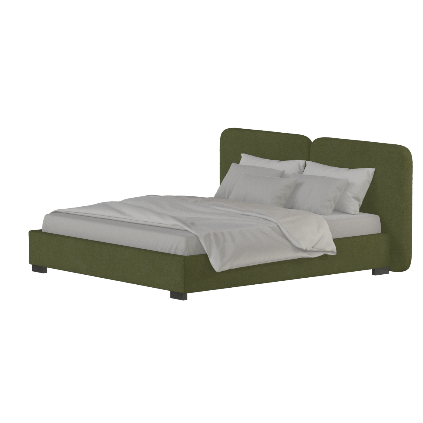 Chloe Upholstered Double Bed in Soft Woven Fabric