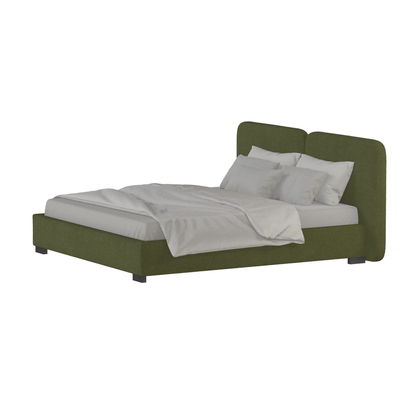 Chloe Upholstered Double Bed in Soft Woven Fabric
