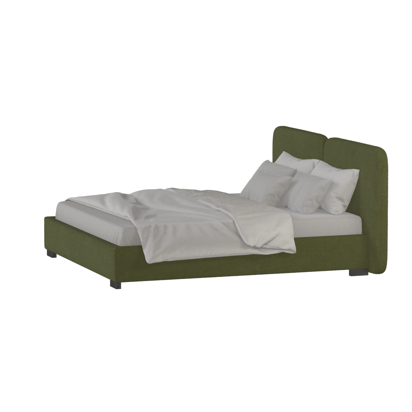 Chloe Upholstered Double Bed in Soft Woven Fabric