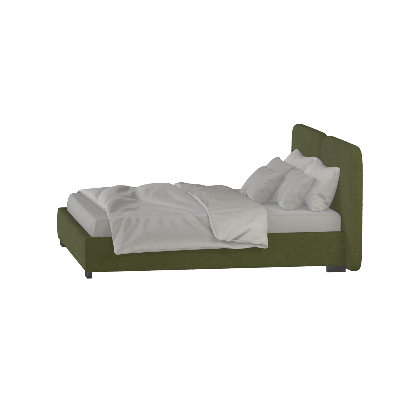 Chloe Upholstered Double Bed in Soft Woven Fabric