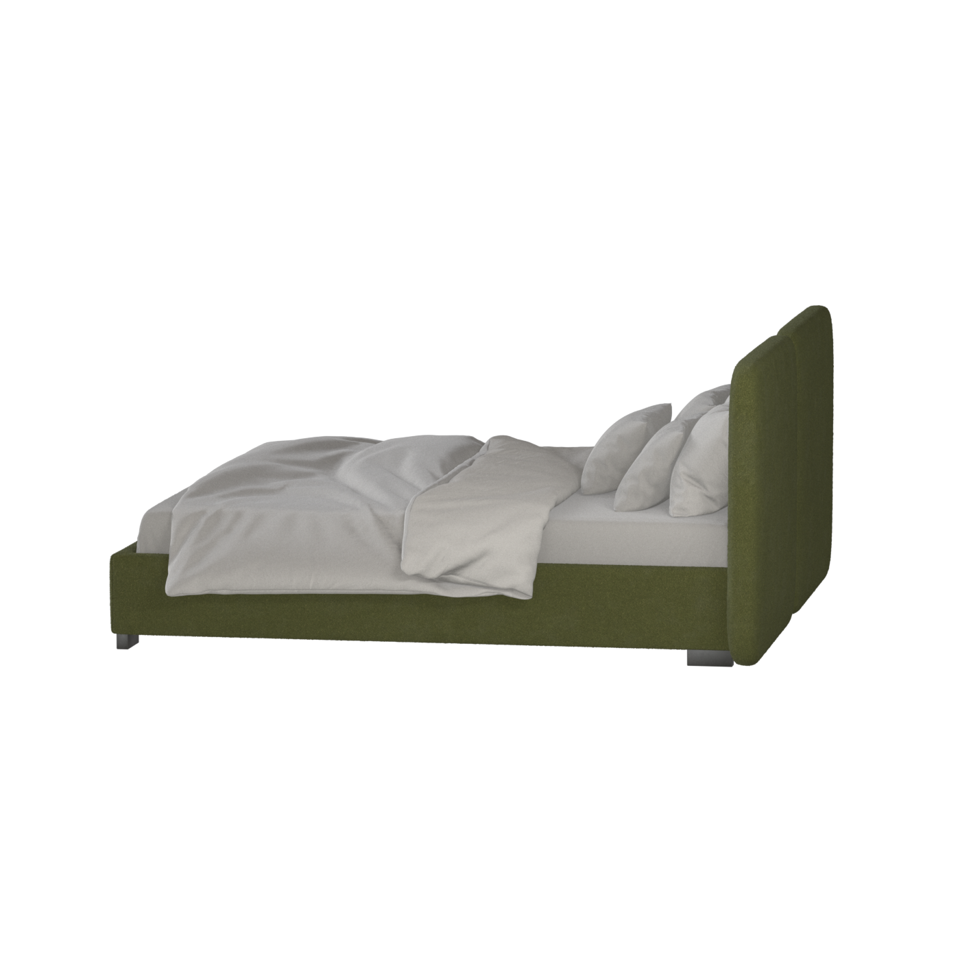 Chloe Upholstered Double Bed in Soft Woven Fabric