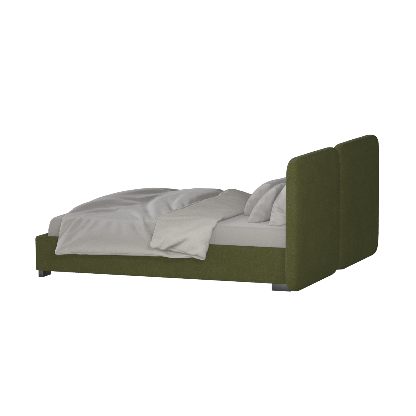 Chloe Upholstered Double Bed in Soft Woven Fabric