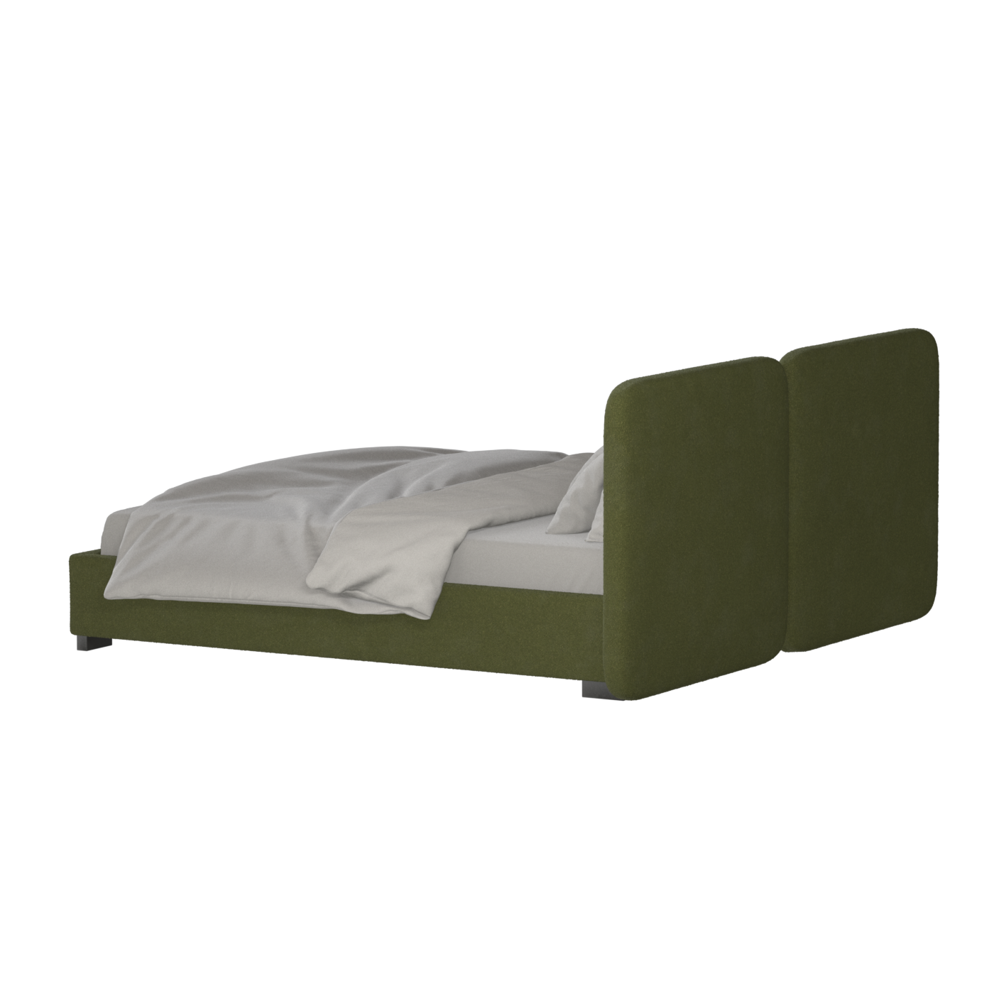 Chloe Upholstered Double Bed in Soft Woven Fabric