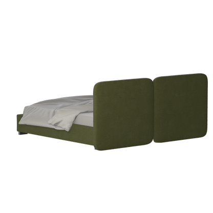 Chloe Upholstered Double Bed in Soft Woven Fabric