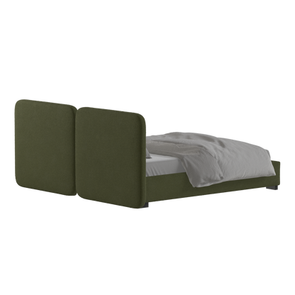 Chloe Upholstered Double Bed in Soft Woven Fabric
