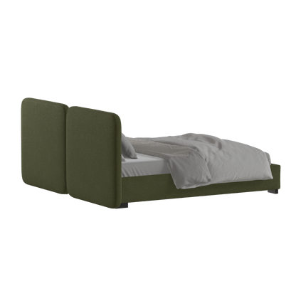 Chloe Upholstered Double Bed in Soft Woven Fabric
