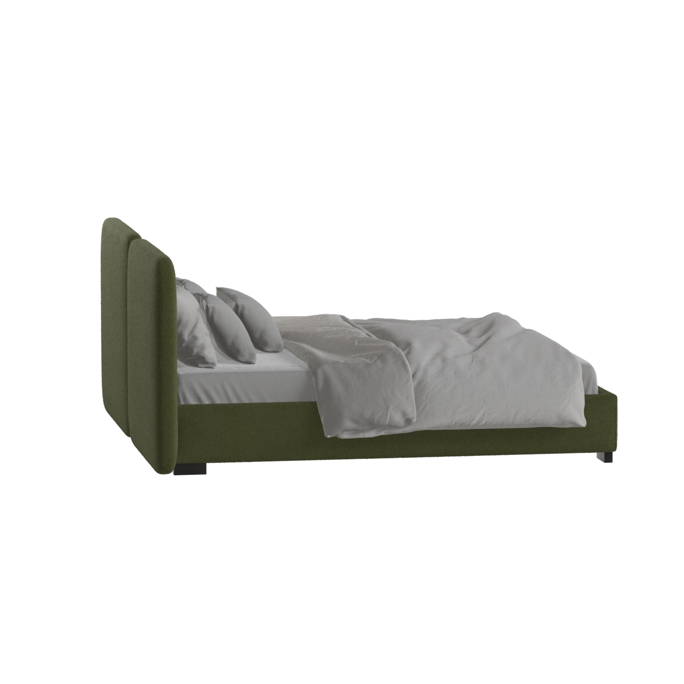 Chloe Upholstered Double Bed in Soft Woven Fabric