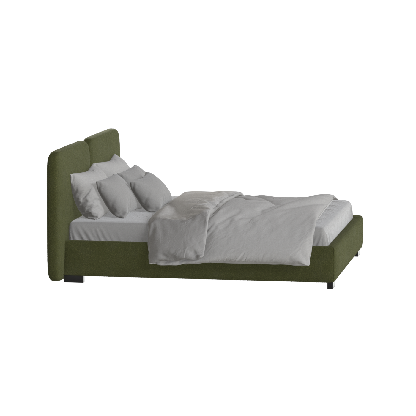 Chloe Upholstered Double Bed in Soft Woven Fabric