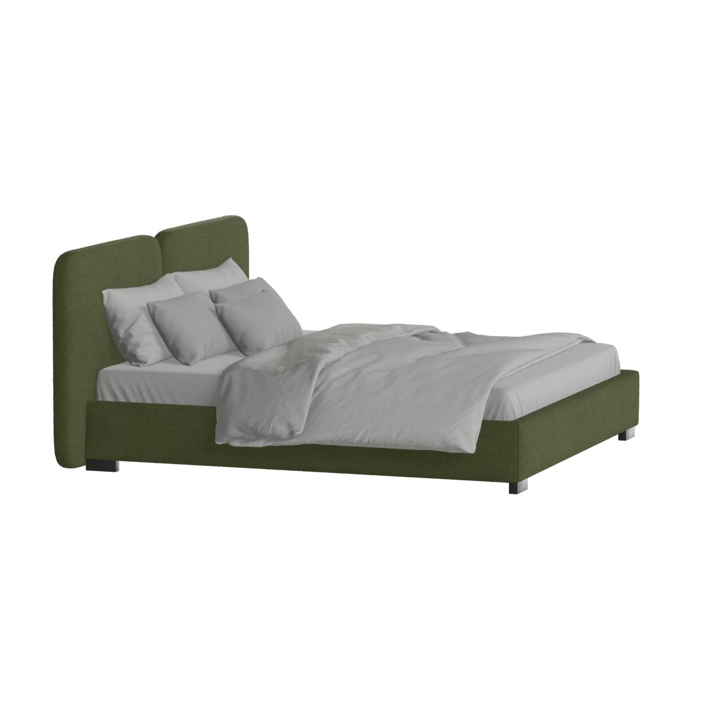 Chloe Upholstered Double Bed in Soft Woven Fabric