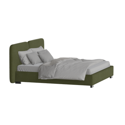 Chloe Upholstered Double Bed in Soft Woven Fabric