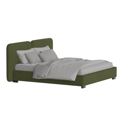 Chloe Upholstered Double Bed in Soft Woven Fabric