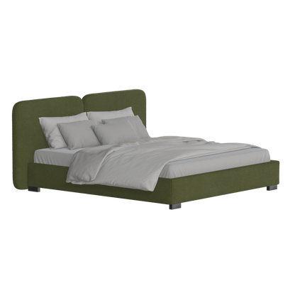 Chloe Upholstered Double Bed in Soft Woven Fabric