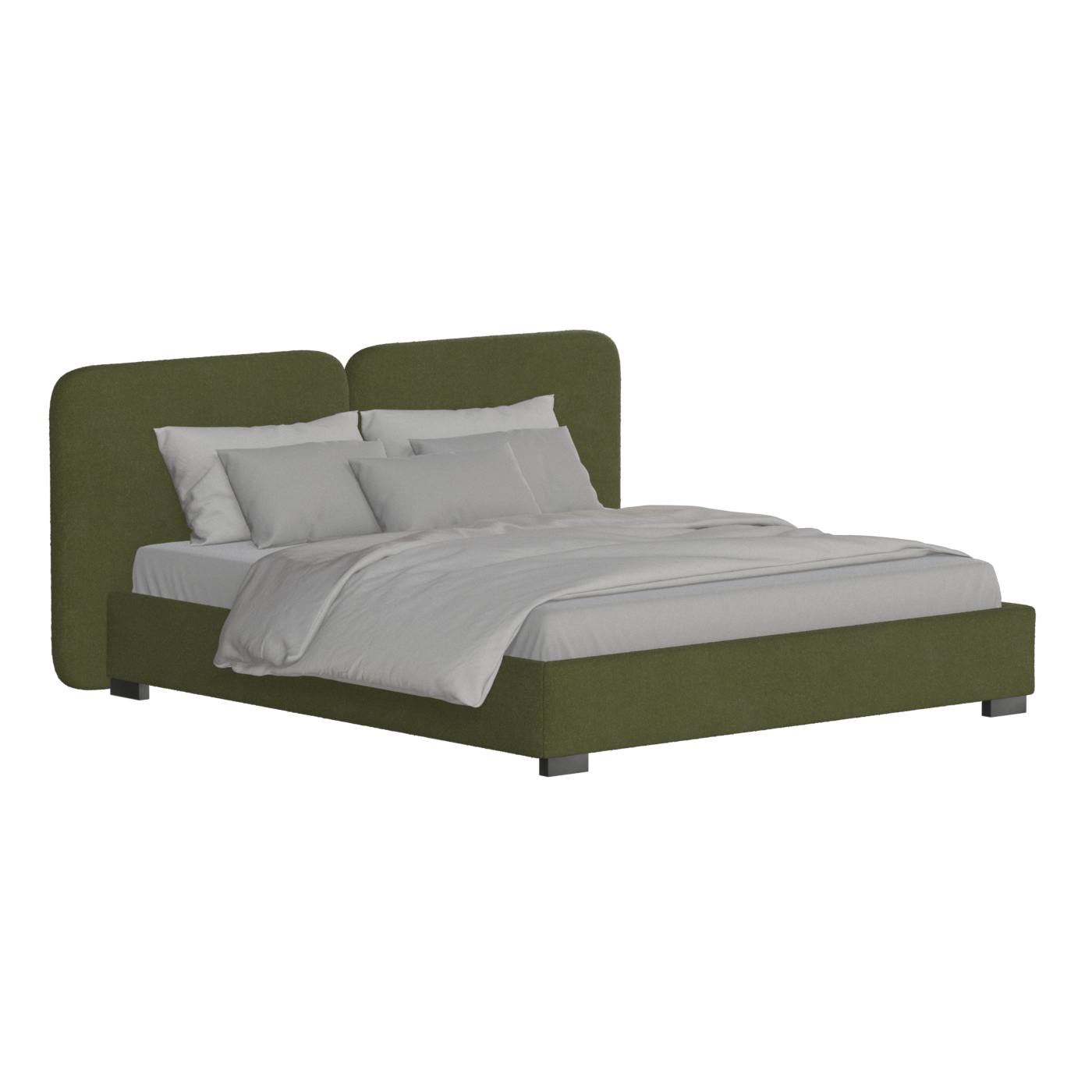 Chloe Upholstered Double Bed in Soft Woven Fabric