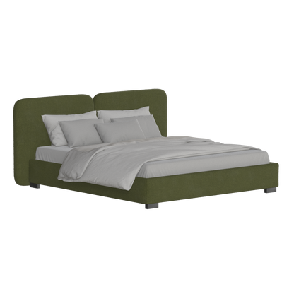 Chloe Upholstered Double Bed in Soft Woven Fabric