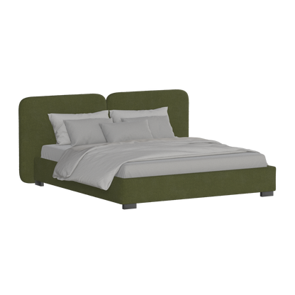 Chloe Upholstered Double Bed in Soft Woven Fabric