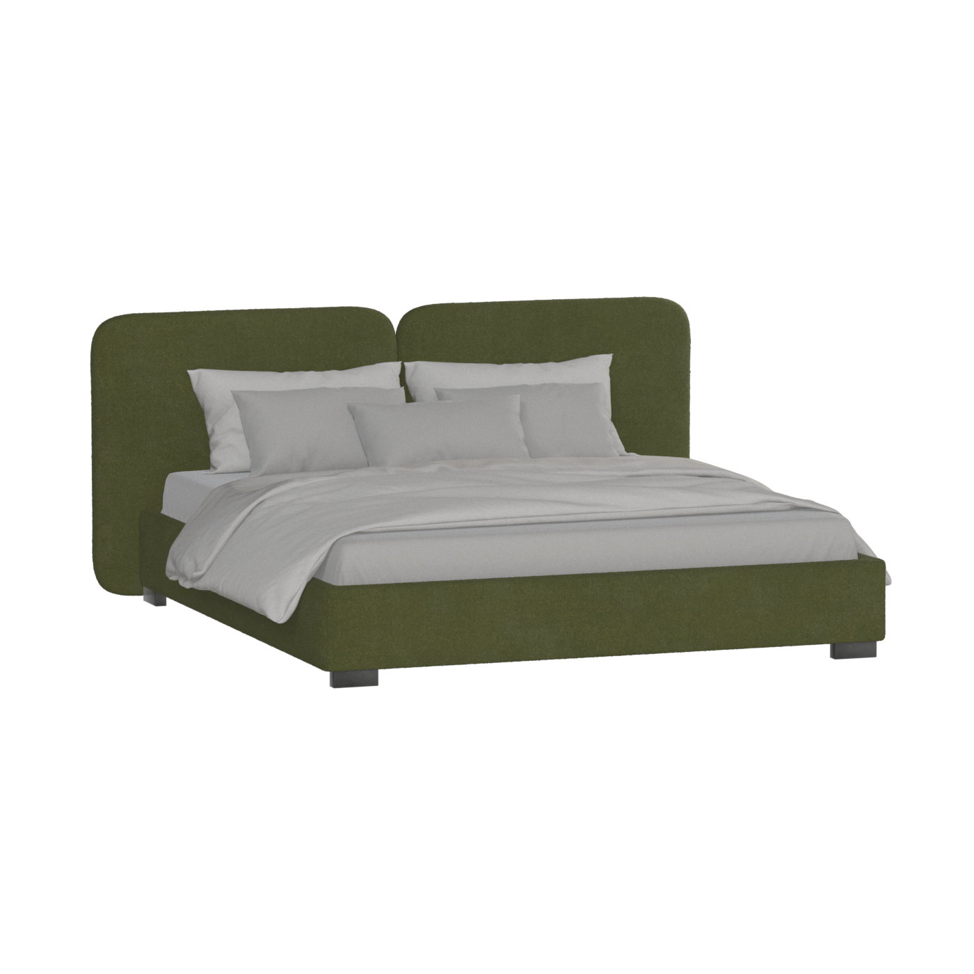 Chloe Upholstered Double Bed in Soft Woven Fabric