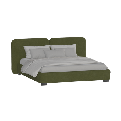 Chloe Upholstered Double Bed in Soft Woven Fabric