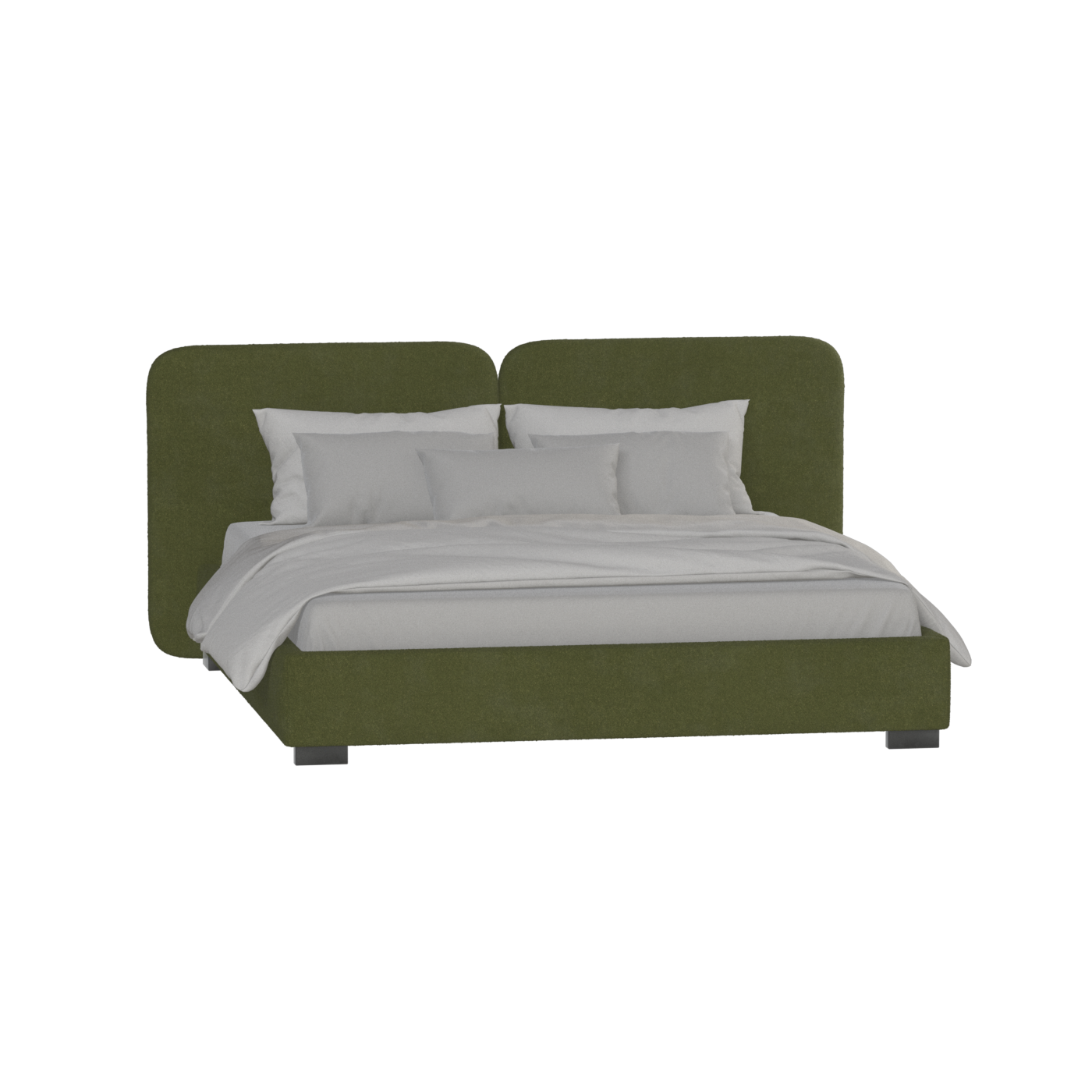 Chloe Upholstered Double Bed in Soft Woven Fabric
