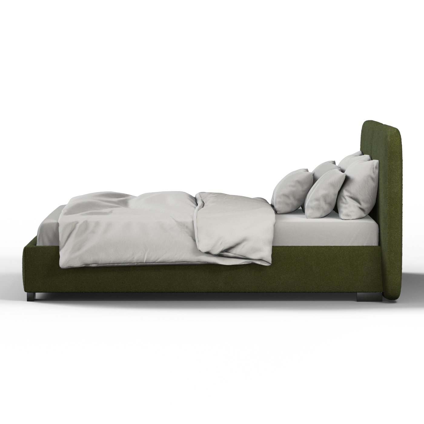 Chloe Upholstered Double Bed in Soft Woven Fabric