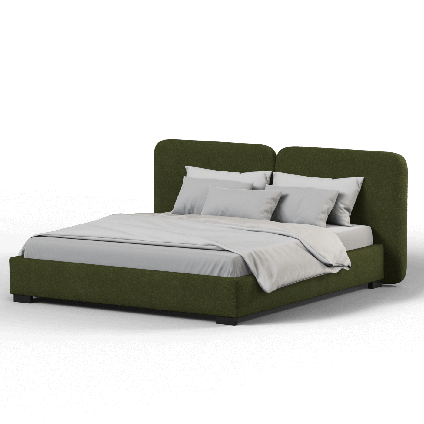Chloe Upholstered Double Bed in Soft Woven Fabric