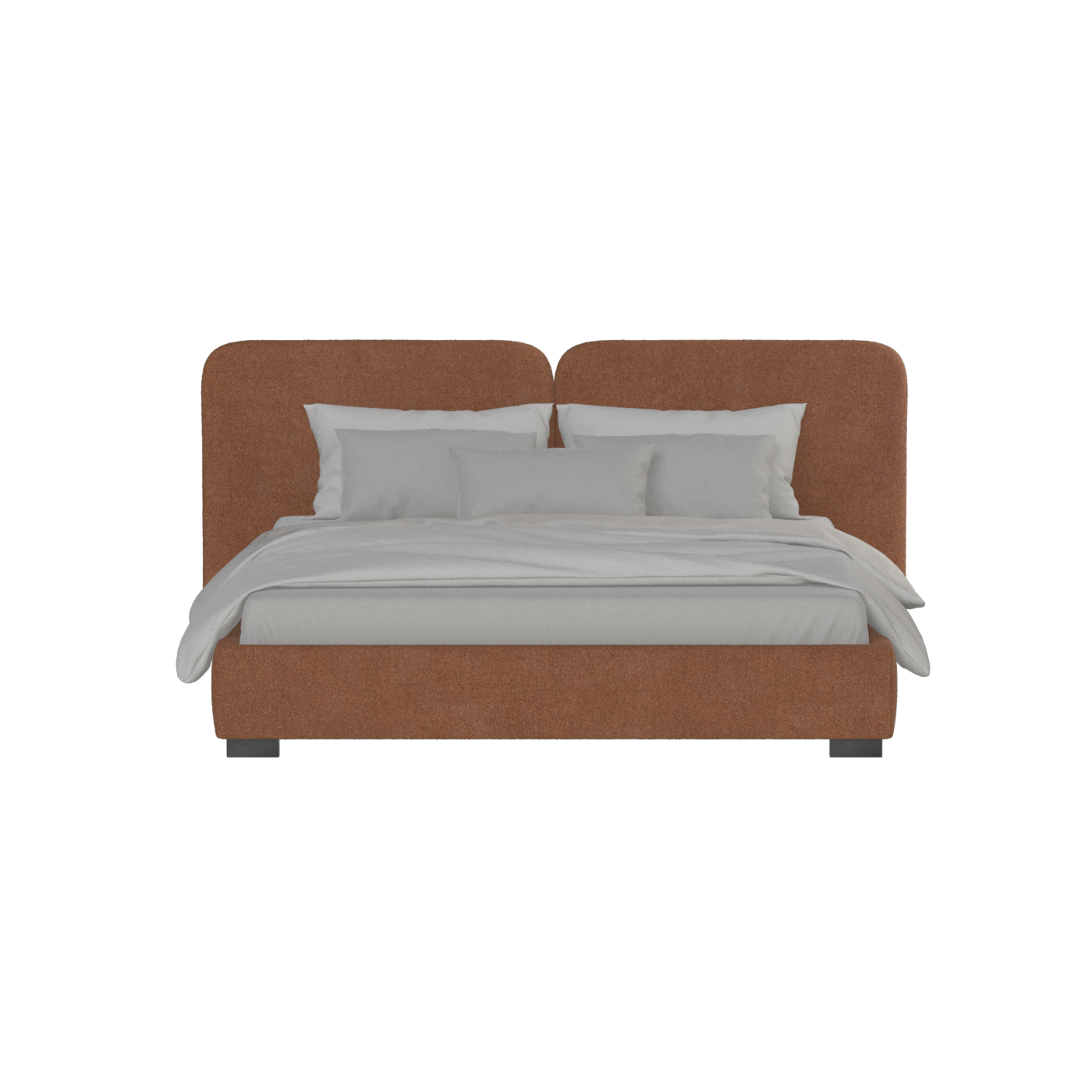 Chloe Upholstered Double Bed in Soft Woven Fabric