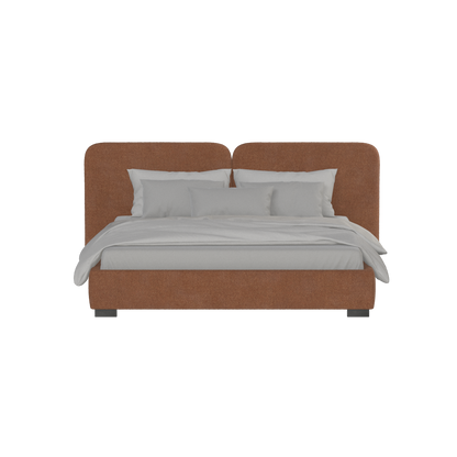 Chloe Upholstered Double Bed in Soft Woven Fabric