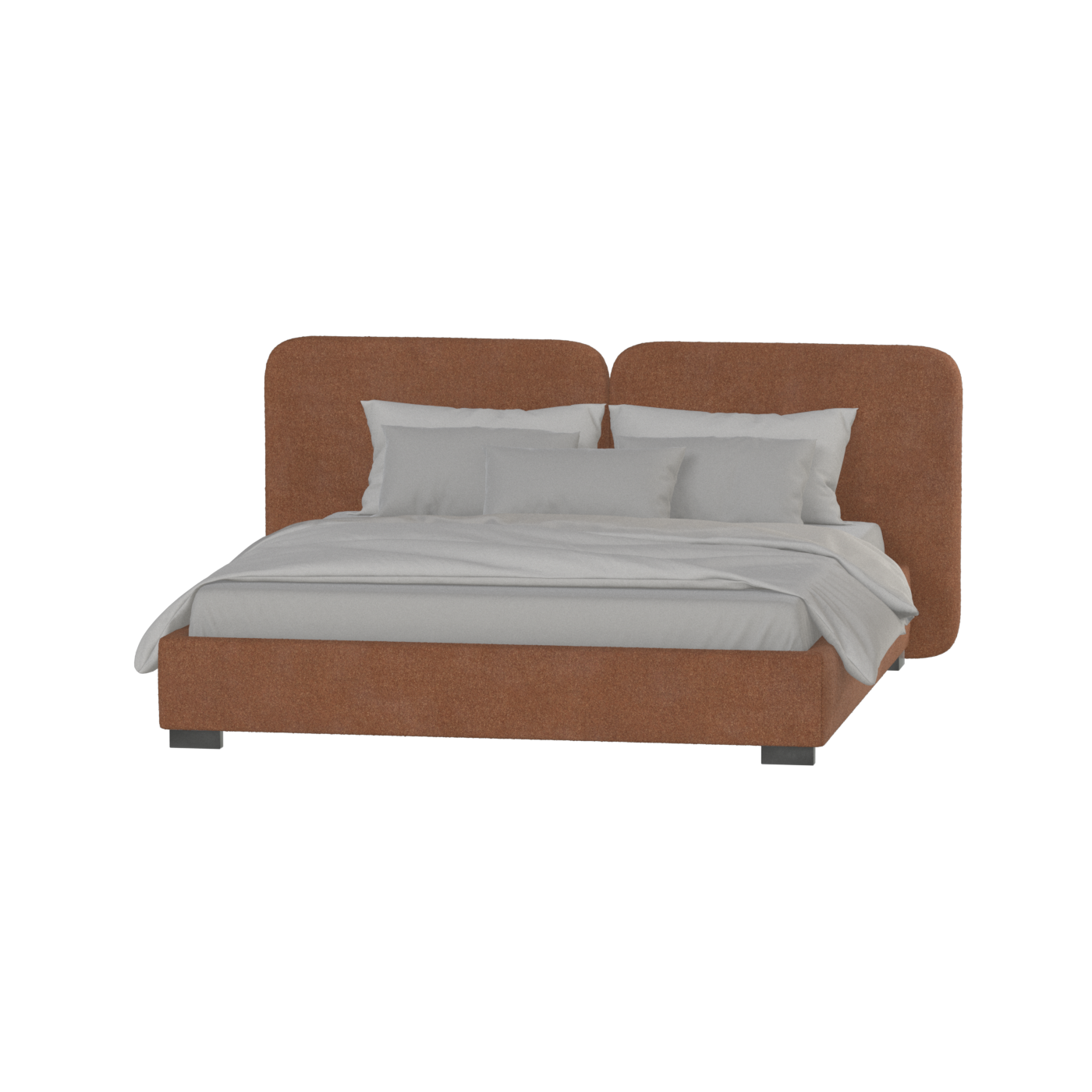 Chloe Upholstered Double Bed in Soft Woven Fabric