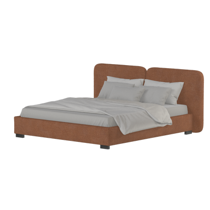 Chloe Upholstered Double Bed in Soft Woven Fabric