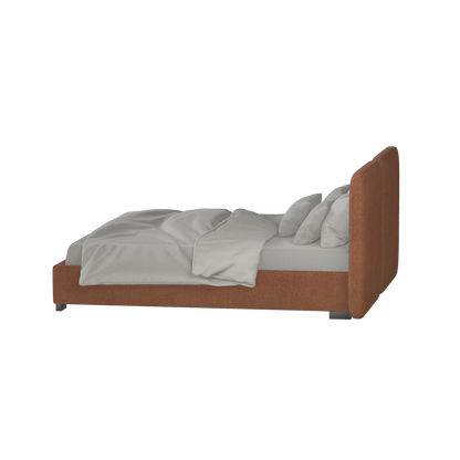Chloe Upholstered Double Bed in Soft Woven Fabric