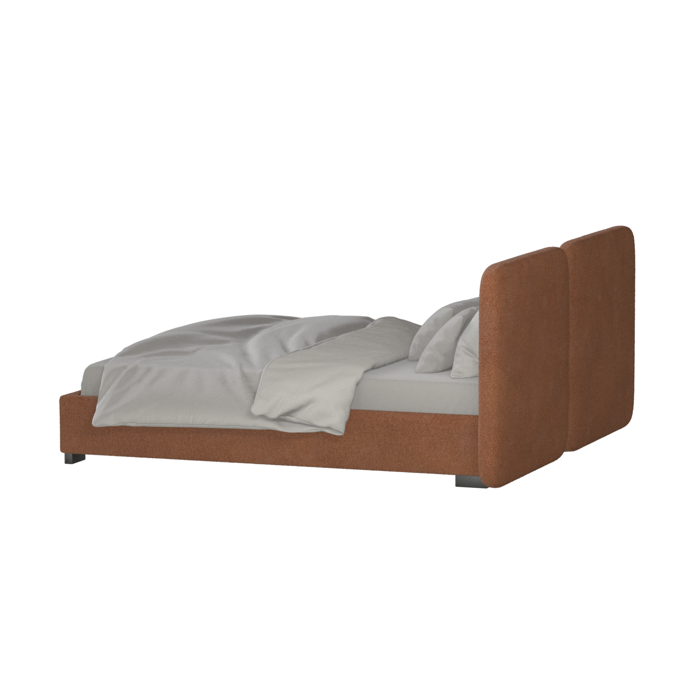 Chloe Upholstered Double Bed in Soft Woven Fabric