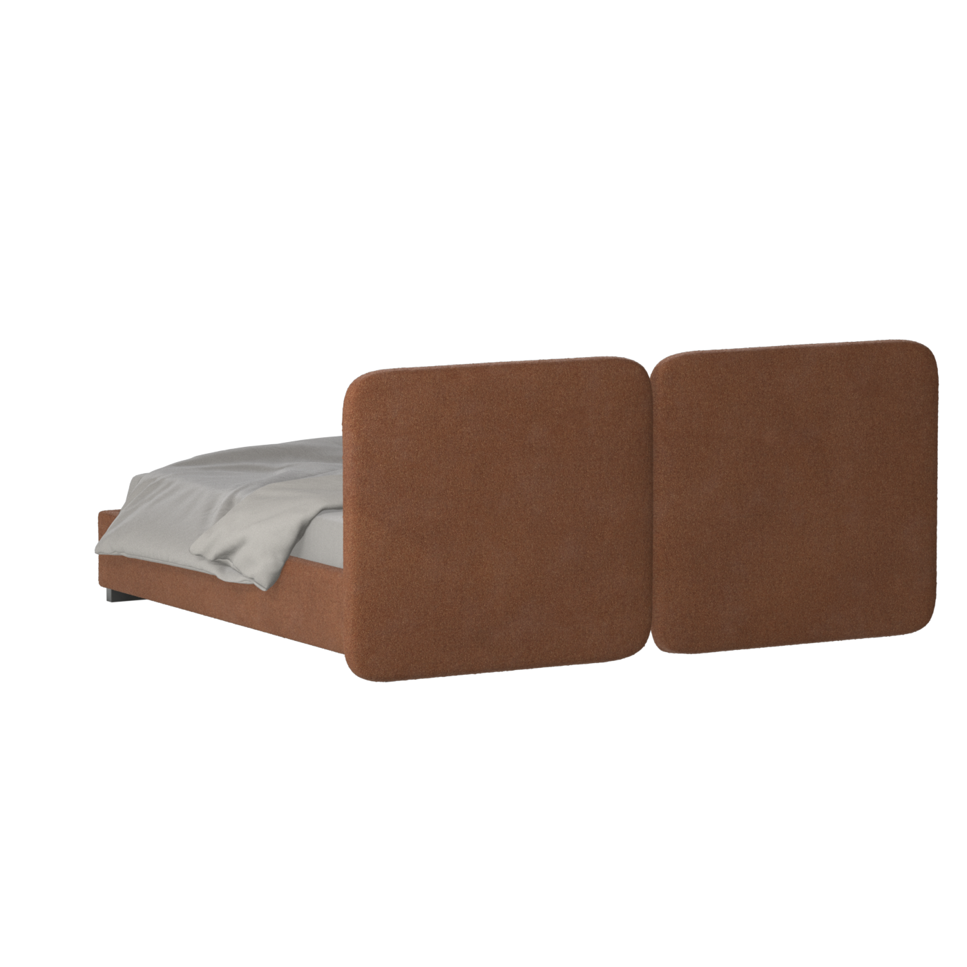 Chloe Upholstered Double Bed in Soft Woven Fabric