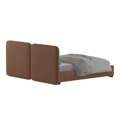 Chloe Upholstered Double Bed in Soft Woven Fabric
