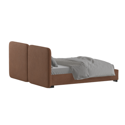 Chloe Upholstered Double Bed in Soft Woven Fabric