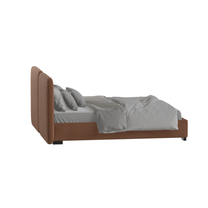 Chloe Upholstered Double Bed in Soft Woven Fabric