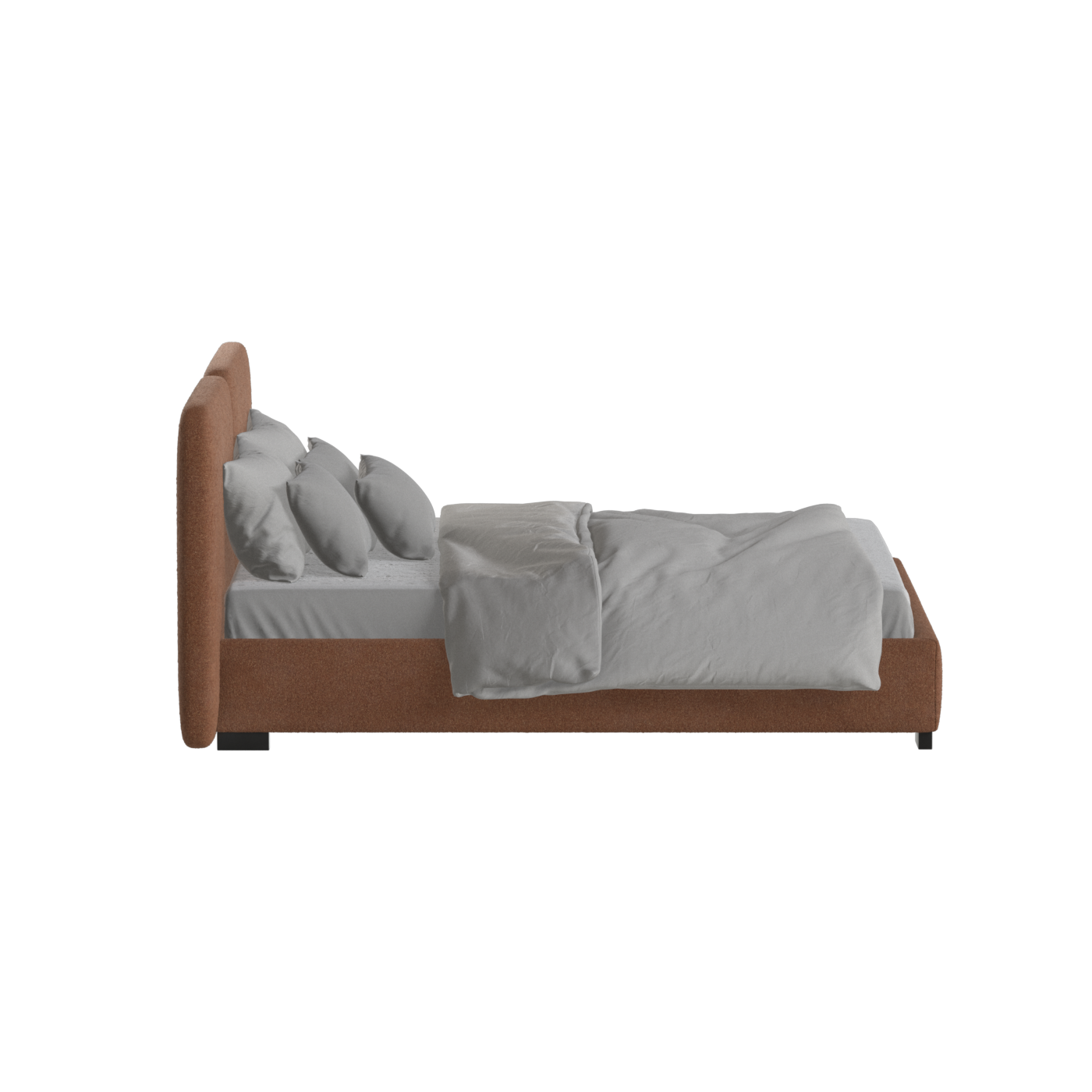 Chloe Upholstered Double Bed in Soft Woven Fabric