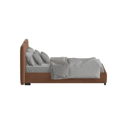 Chloe Upholstered Double Bed in Soft Woven Fabric