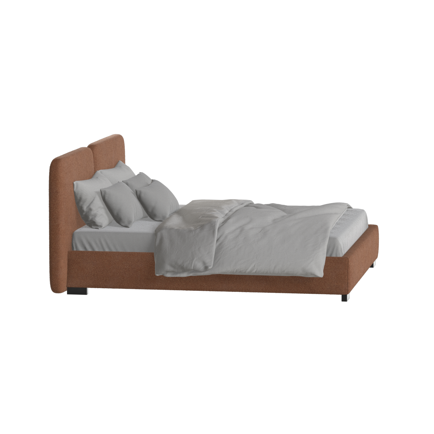 Chloe Upholstered Double Bed in Soft Woven Fabric