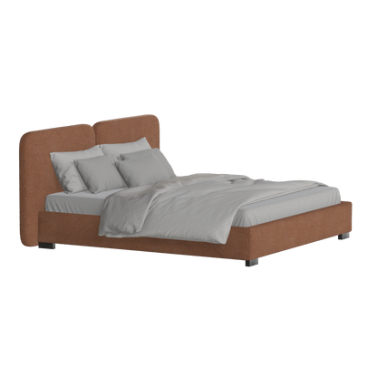 Chloe Upholstered Double Bed in Soft Woven Fabric