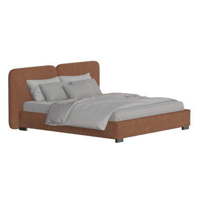 Chloe Upholstered Double Bed in Soft Woven Fabric