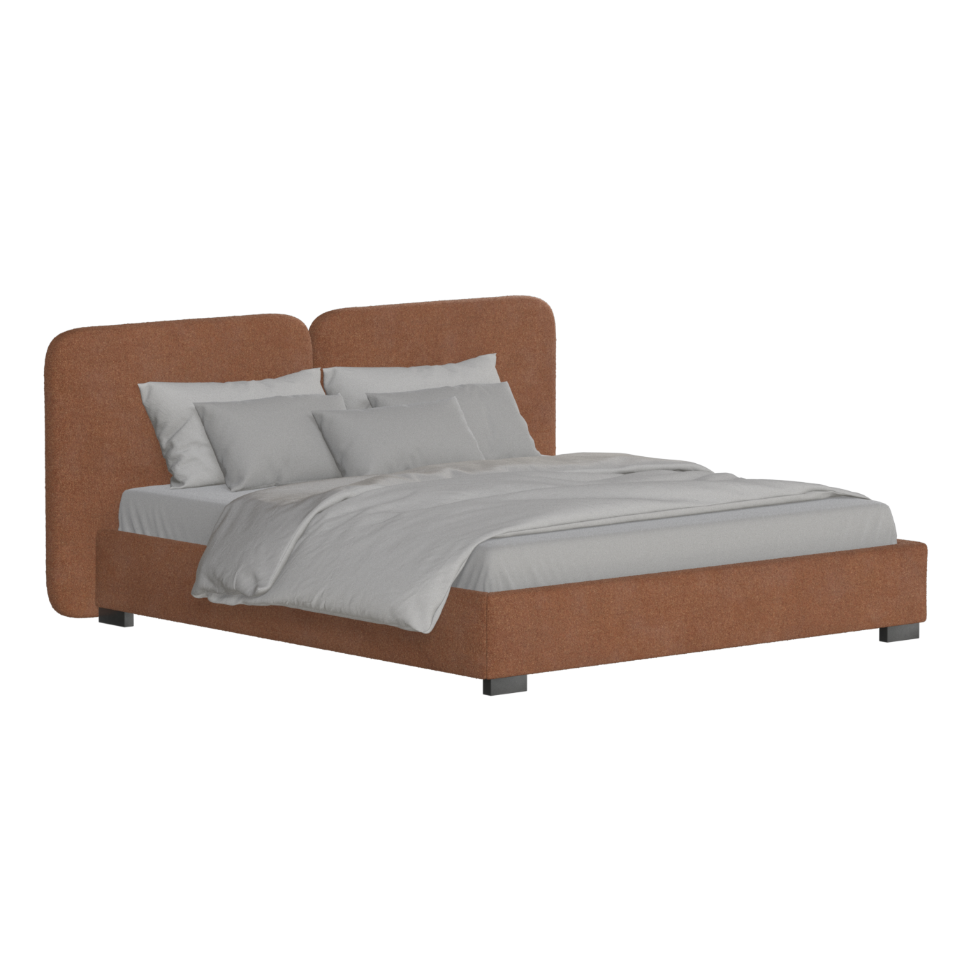 Chloe Upholstered Double Bed in Soft Woven Fabric