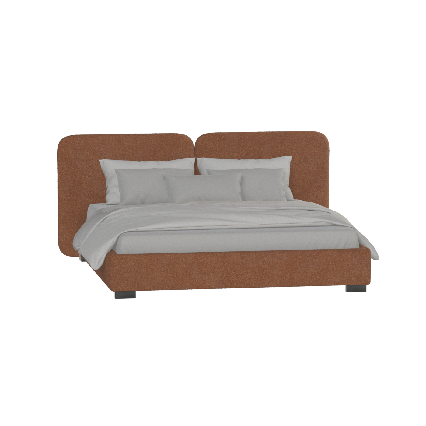 Chloe Upholstered Double Bed in Soft Woven Fabric