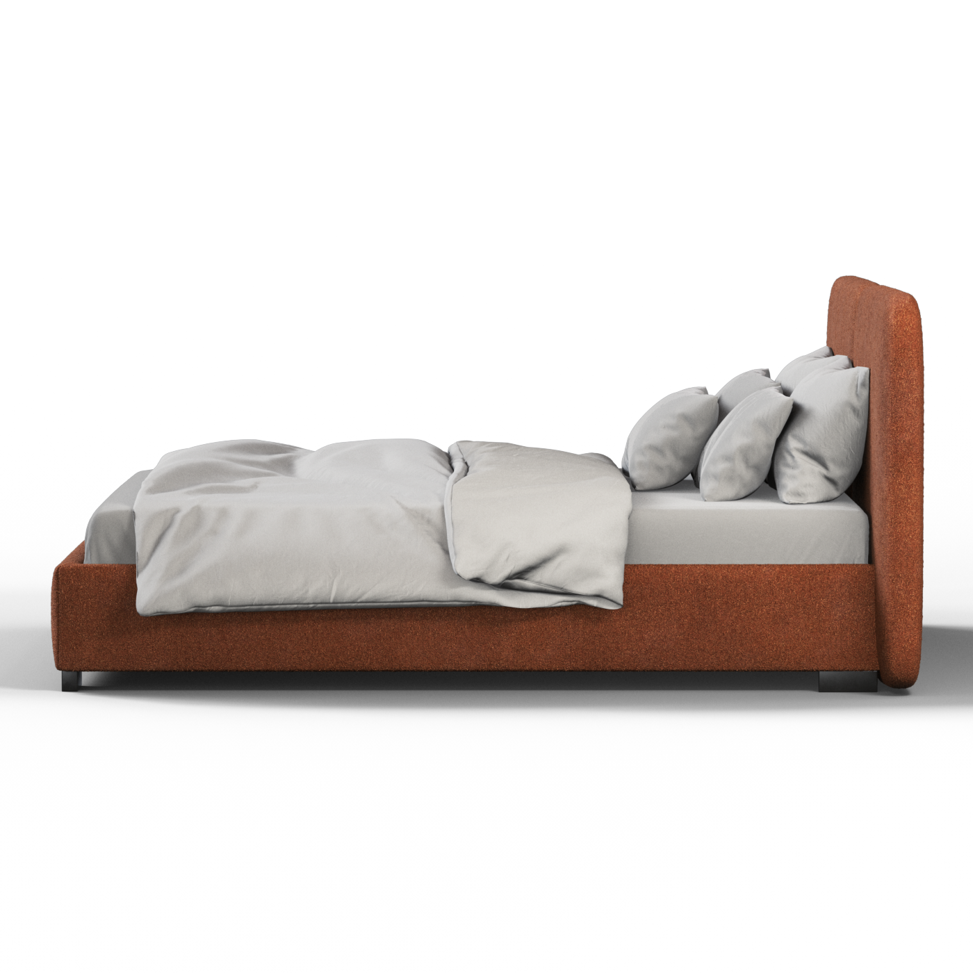 Chloe Upholstered Double Bed in Soft Woven Fabric