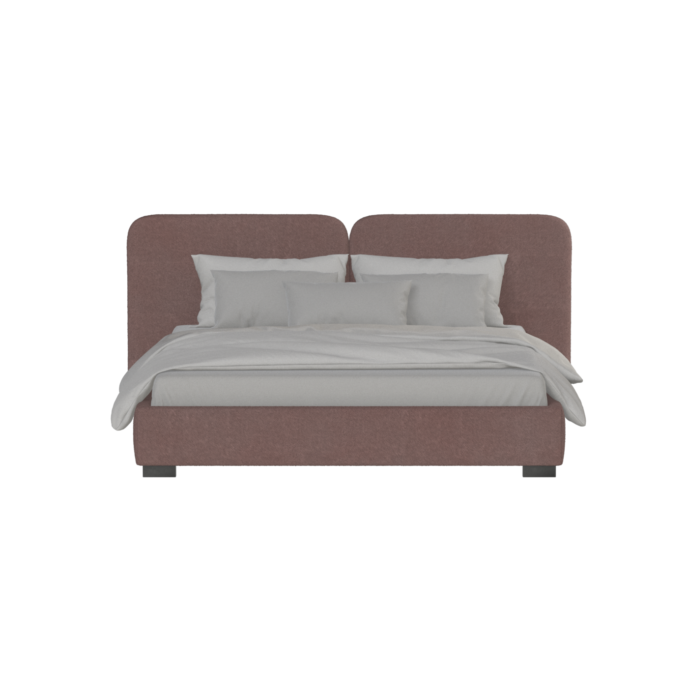 Chloe Upholstered Double Bed in Soft Woven Fabric